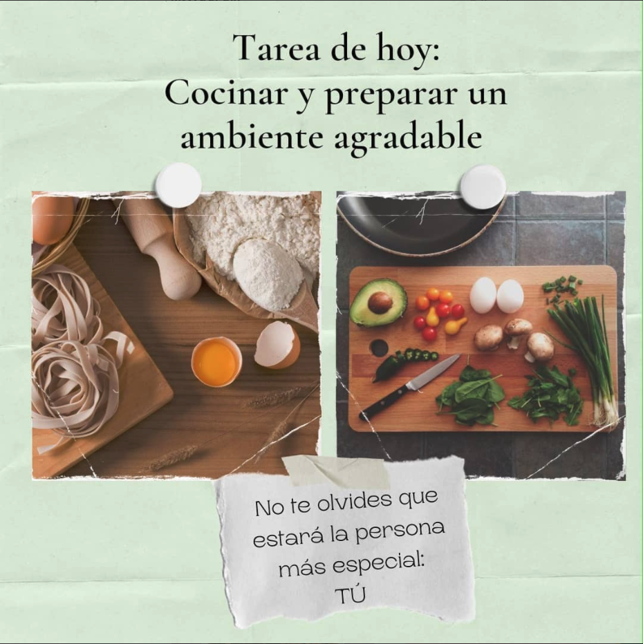 Cocinar y preparar ambiente agradable